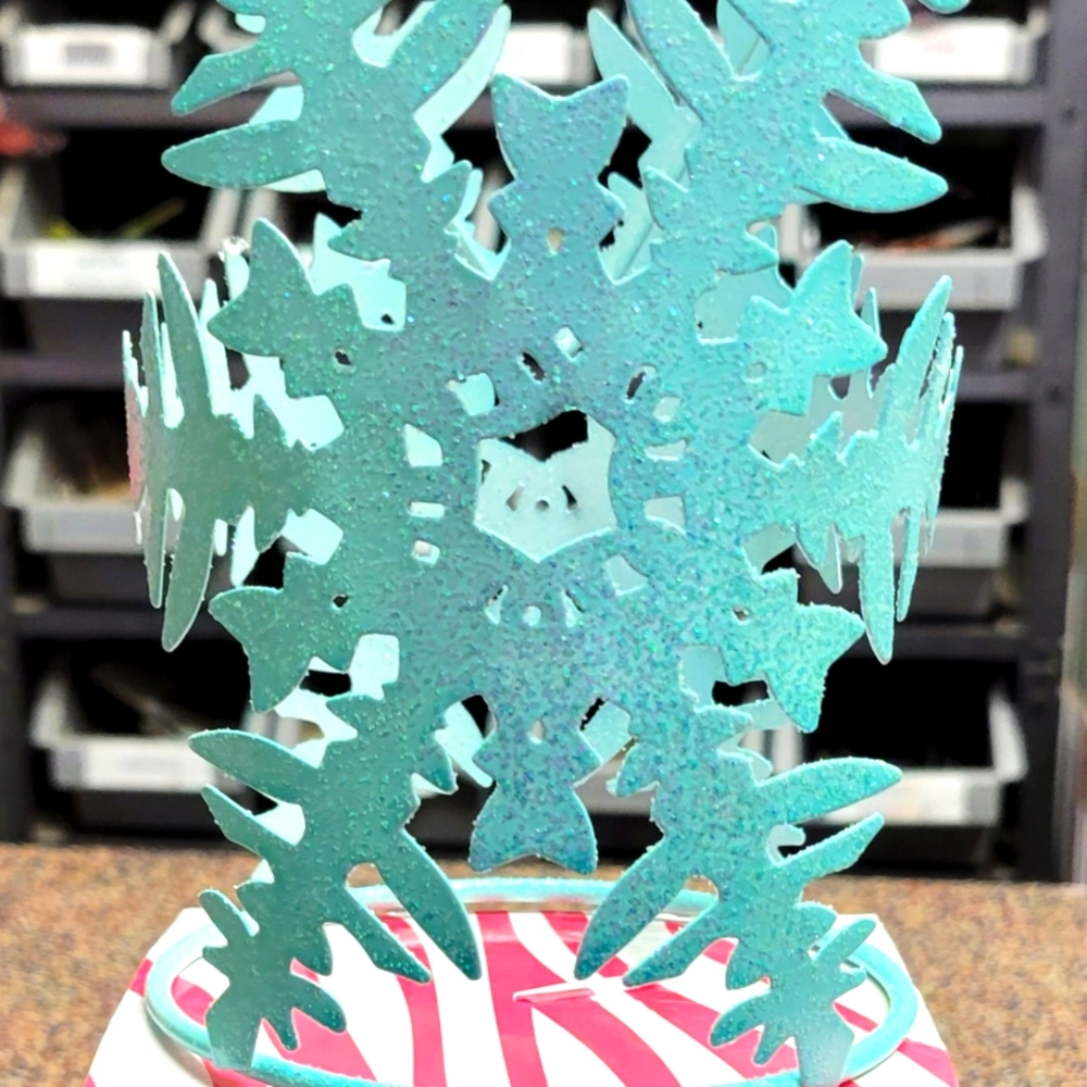 Pink Zebra Blue Snowflake Accent Shade